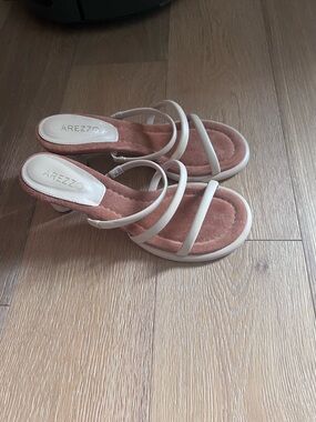 Arezzo Women's Blush Strappy Slide Sandals